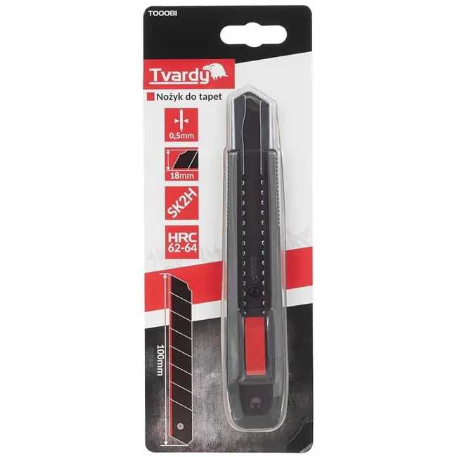 Tvardy Uitschuifbaar mes - 8-segment SK2H staal - ABS behuizing - 165 mm - Veilig en duurzaam