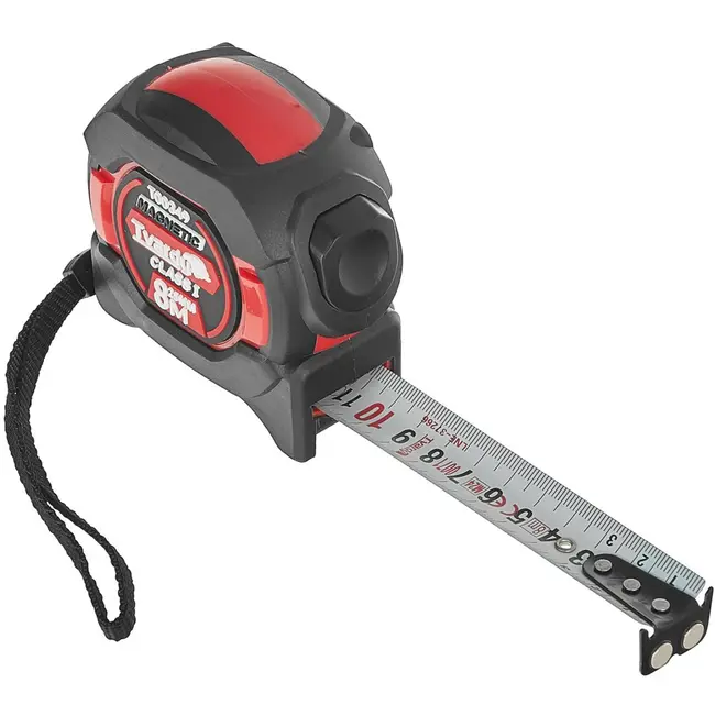 Tvardy Dubbelzijdige meetlint - magnetisch - autostop - 8m/25mm - precisieklasse 1 - 6 stuks