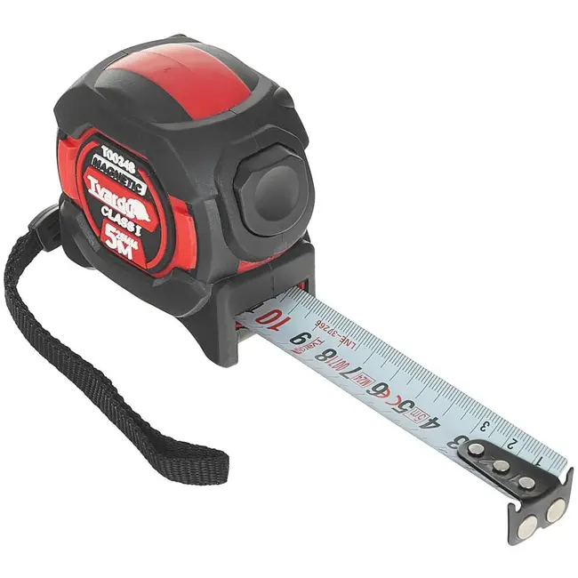 Tvardy Dubbelzijdige meetlint met magneet en autostop - 5m/25mm - Klasse 1 nauwkeurigheid - 6 stuks