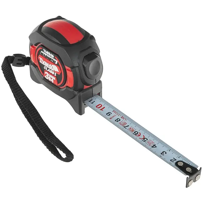 Tvardy Dubbelzijdige meetlint - magnetisch - autostop - 3m - 16mm - klasse 1 nauwkeurigheid - 12 stuks