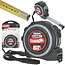 Tvardy Dubbelzijdige meetlint - 8m lengte - 25mm breedte - Klasse 1 nauwkeurigheid - Rubber behuizing