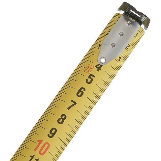 Tvardy Dubbelzijdige meetlint - 8m lengte - 25mm breedte - Klasse 1 nauwkeurigheid - Rubber behuizing