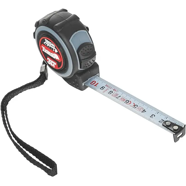 Tvardy Dubbelzijdige meetlint - 3m lengte - 16mm breedte - Klasse 1 nauwkeurigheid - Rubber behuizing
