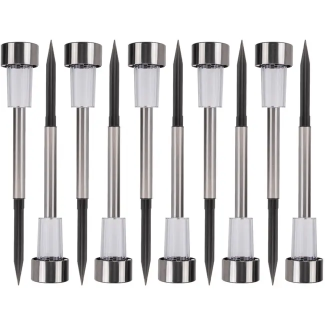 Keltin Solar tuinlampen - Compacte spikes - Neutraal wit licht - Weerbestendig - Set van 10 stuks