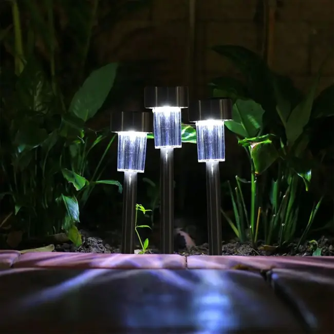 Keltin Solar tuinlampen - Compacte spikes - Neutraal wit licht - Weerbestendig - Set van 10 stuks