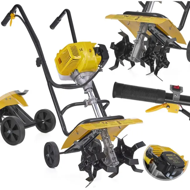 GEKO Benzine tuinfrees - 30 cm werkbreedte - 4 messen - 5-10 cm diepte - 52cc motor