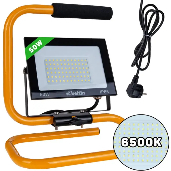Keltin LED bouwlamp - 50W - koud wit 6500K - verstelbare standaard - IP66 bescherming