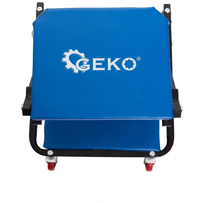 GEKO Opvouwbare werkplaatskruk en ligbed - 2-in-1 - Verstelbare rugleuning - Stalen frame - 930x420x120 mm