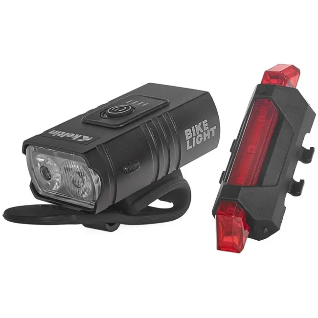Keltin Waterdichte fietsverlichtingsset - 800lm voorlicht & 120lm achterlicht - USB oplaadbaar - IPX4 bescherming