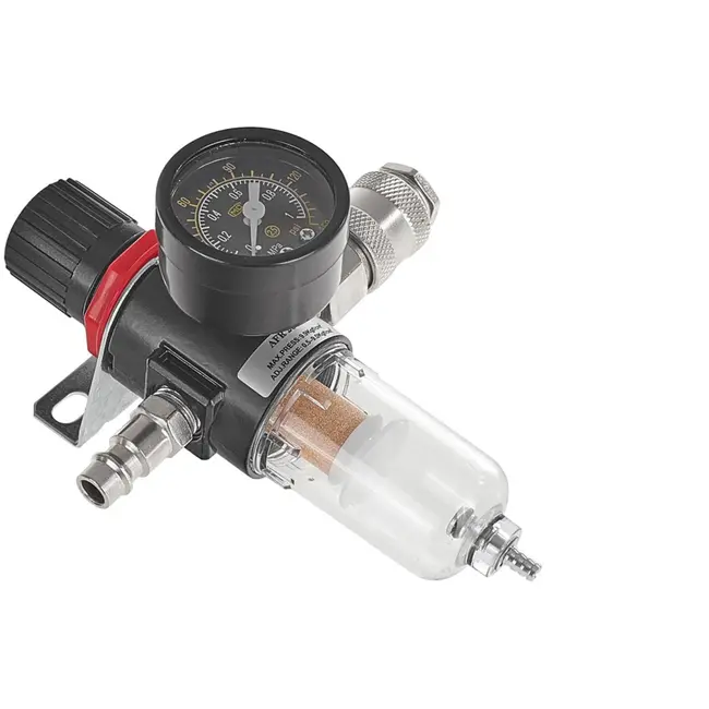GEKO Luchtdrukregelaar met waterafscheider - 1/4" aansluiting - Verstelbare drukregeling