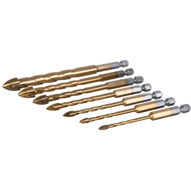 GEKO 7-delige boorenset - Glas en Keramiek - Tungsten Carbide - 3 tot 12 mm