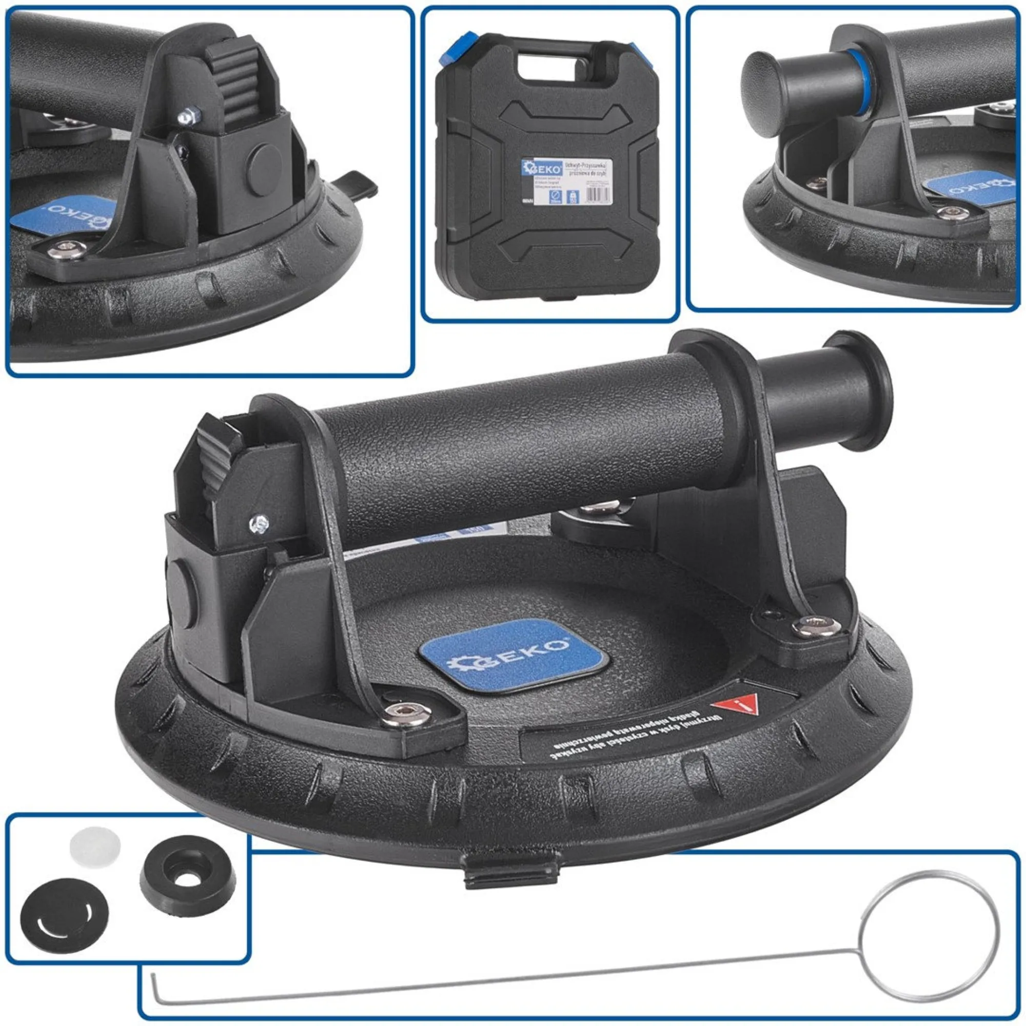 deBaur [2 pieces] Professional tile suction cup DB-800 – load capacity 300 kg – suction cup for transporting and moving windows, glass, bay windows and floors