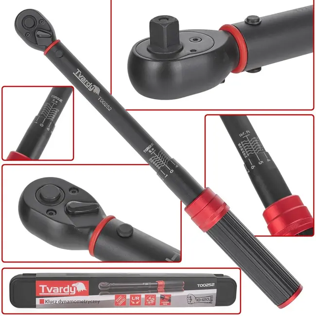 Tvardy Draaimomentsleutel - 3/8" - 10-120 Nm - Bi-directionele meting - Chromoly staal - 410 mm