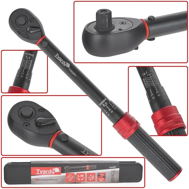 Tvardy Krachtmoment Sleutel - 10-60 Nm - 3/8" Aandrijving - Bi-directionele Meting - 300 mm Lengte