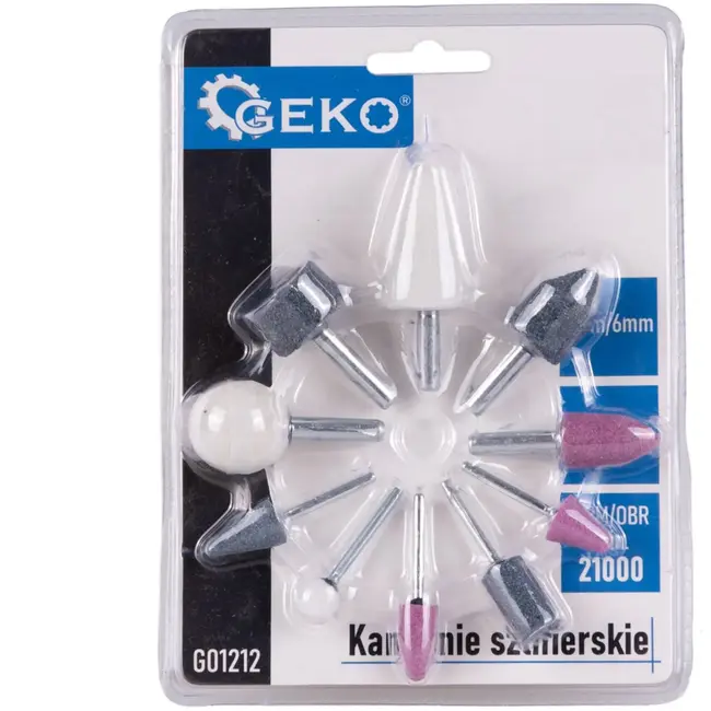 GEKO Slijpsteen Set - 10-delig - Diverse Vormen - Hoge Precisie - Max 21000 rpm