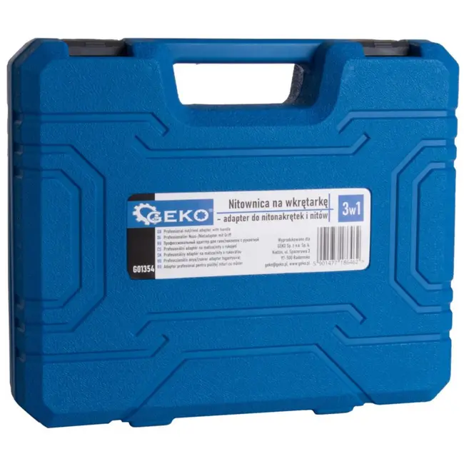 GEKO Nit- en moeradapter met handgreep - 3-in-1 - CrV-Mo staal - 170 mm - Inclusief opbergkoffer