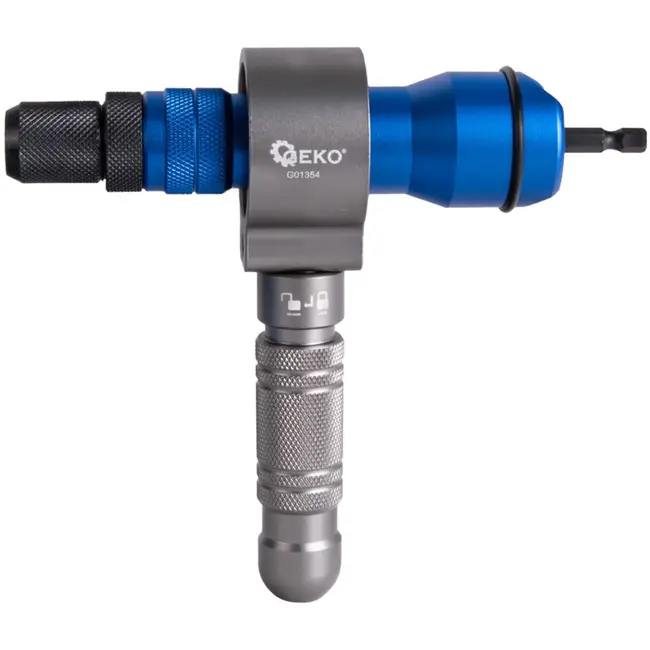 GEKO Nit- en moeradapter met handgreep - 3-in-1 - CrV-Mo staal - 170 mm - Inclusief opbergkoffer