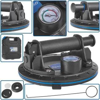 GEKO Vacuum zuignap - 200mm - 170kg draagkracht - Met drukmeter - Snelle ontgrendeling