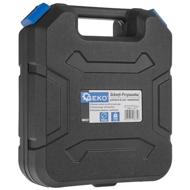 GEKO Vacuum zuignap - 200mm - 170kg draagkracht - Met drukmeter - Snelle ontgrendeling