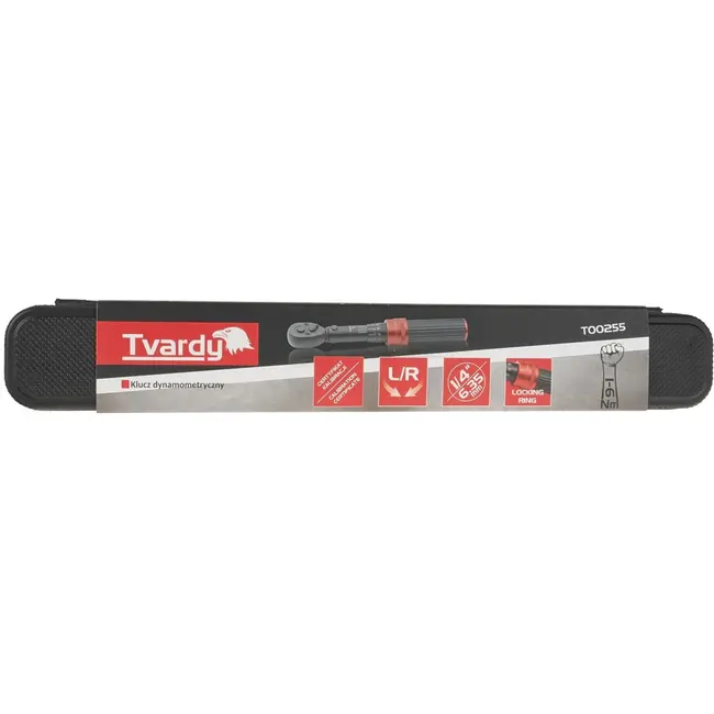 Tvardy Dynamometrische sleutel - 1/4" - 1-6 Nm - Dubbelzijdig - Staal - 195 mm