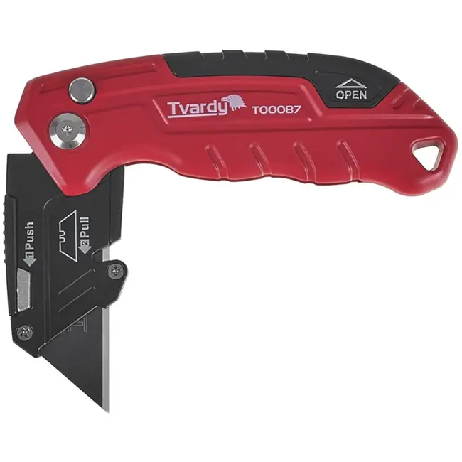 Tvardy Vouwmes - Trapeziumvormig Lemmet - Aluminium Behuizing - 3-Positie Vergrendeling - Inclusief 4 Bladen