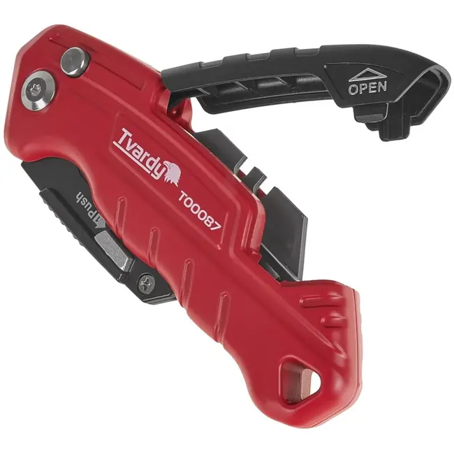 Tvardy Vouwmes - Trapeziumvormig Lemmet - Aluminium Behuizing - 3-Positie Vergrendeling - Inclusief 4 Bladen