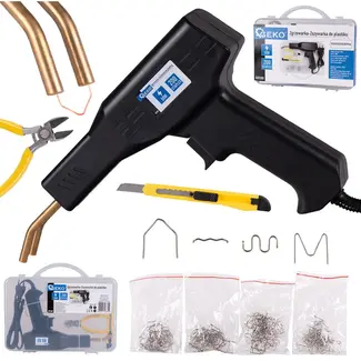 GEKO Plastic laspistool set - 50W - veelzijdig - inclusief 200 nietjes - LED verlichting