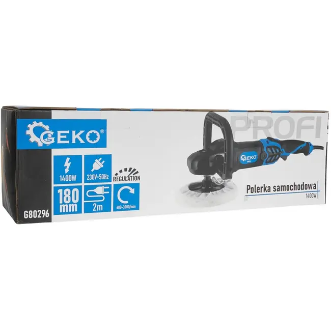 GEKO Krachtige autopolijstmachine 1400W - 180mm - Ergonomisch ontwerp - Inclusief accessoires - Veilig en efficiënt