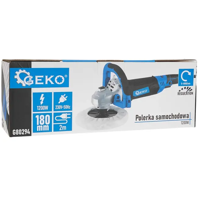 GEKO Autopoetser - Krachtig 1200W - 180mm Schijf - Ergonomisch Ontwerp - Variabele Snelheid