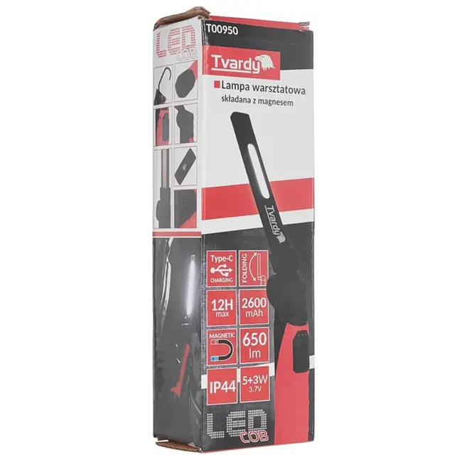 Tvardy Opvouwbare werkplaatslamp - magnetisch - LED COB - 650 lumen - IP44 - 2600mAh batterij