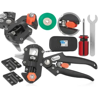 GEKO Gereedschapsset voor enten - ergonomisch - zwart - 3-10 mm - met handige koffer