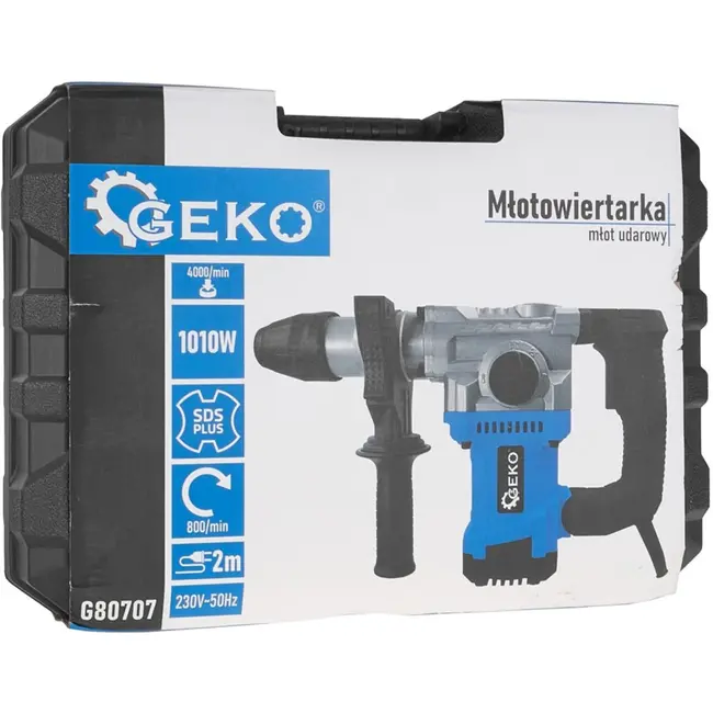 GEKO Rotary hamer - 1010W - 4J impact - SDS Plus - veelzijdige functies