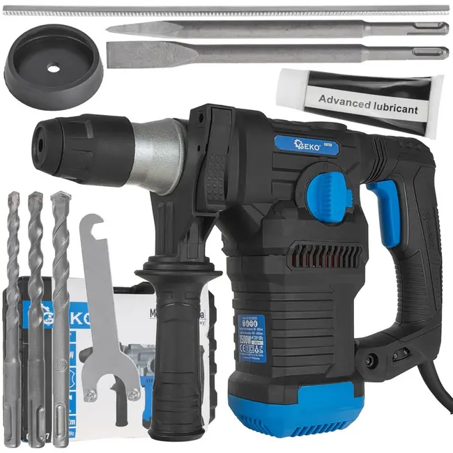 GEKO Rotary hamerboor - 1500W - 6J impact - SDS Plus - 4 standen - Inclusief accessoires
