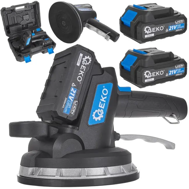 GEKO Tegeltrilgereedschap - Accu Zuignap - Verstelbare Trilling - 180mm - Inclusief 2 Batterijen