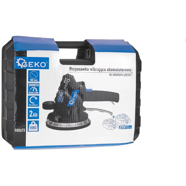 GEKO Tegeltrilgereedschap - Accu Zuignap - Verstelbare Trilling - 180mm - Inclusief 2 Batterijen