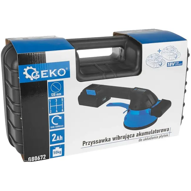 GEKO Tegeltrilgereedschap - Batterij - Zuignap - 120mm - 2 stuks