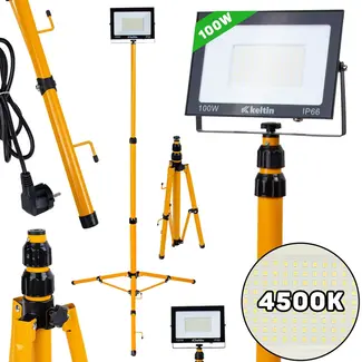 Keltin LED bouwlamp - 100W - telescopisch statief - neutraal wit 4500K