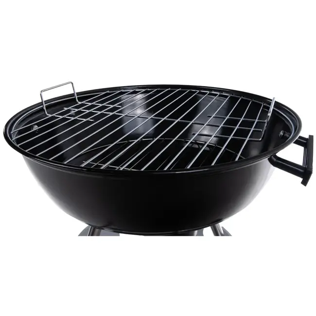 GEKO Ronde houtskoolbarbecue - Met deksel - Ø 39 cm rooster - Zwart - Inclusief hoes