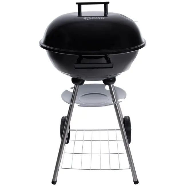 GEKO Ronde houtskoolbarbecue - Met deksel - Ø 39 cm rooster - Zwart - Inclusief hoes
