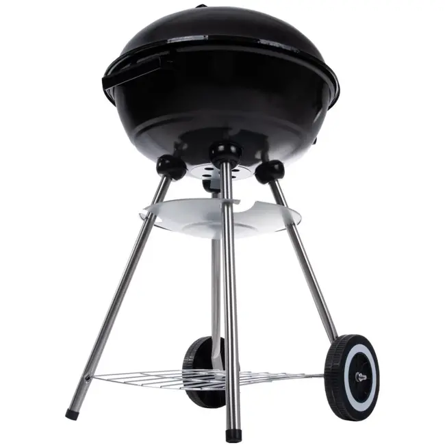 GEKO Ronde houtskoolbarbecue - Met deksel - Ø 39 cm rooster - Zwart - Inclusief hoes