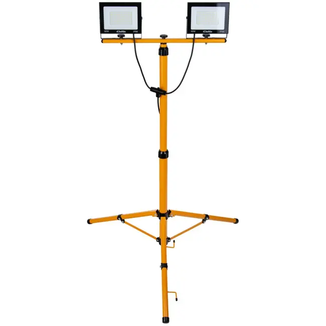 Keltin LED bouwlamp - verstelbare telescoopstandaard - koel wit 6500K - 2x50W - IP66 bescherming
