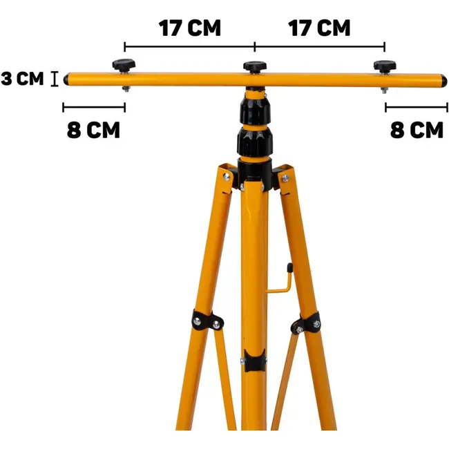 Keltin Telescopische LED-bouwlamp - 2x100W - Neutraal Wit 4500K - Verstelbare Hoogte 60-160 cm - IP66