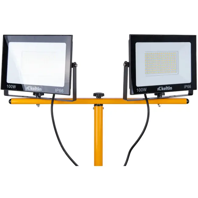 Keltin LED bouwlamp - telescoopstatief - koud wit licht - 2x100W - IP66 bescherming