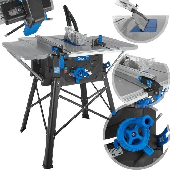 GEKO Krachtige tafelzaag - 2000W motor - Verstelbaar zaagblad - Stofafzuiging - Inclusief zaagblad 255 mm