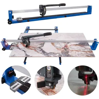 GEKO Tegelsnijder - Precisie & Mobiliteit - Lasergeleiding - 1200 mm - Met Wielen