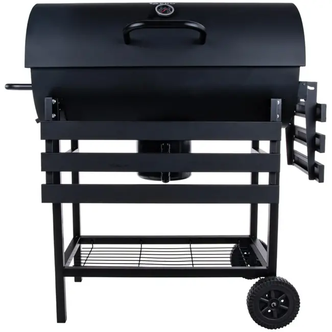 GEKO Barbecue met Thermometer - Vatenmodel - Opvouwbare Planken - Zwart - 71x45 cm Grillrooster