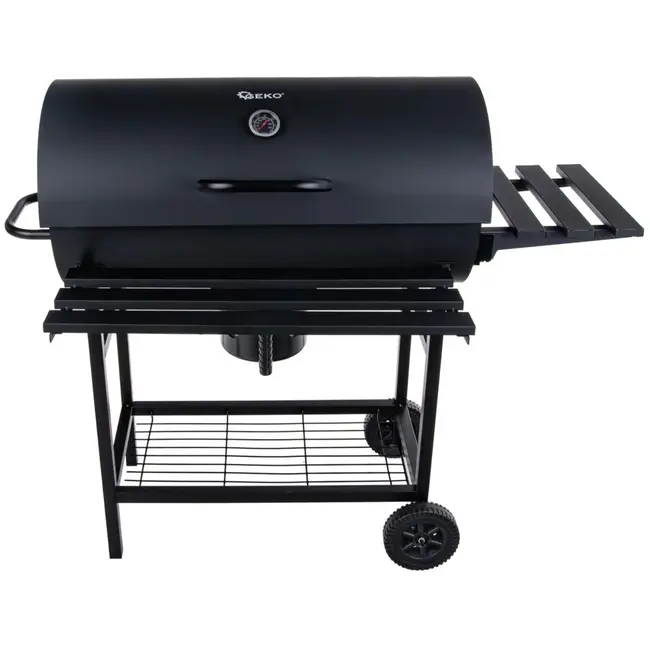 GEKO Barbecue met Thermometer - Vatenmodel - Opvouwbare Planken - Zwart - 71x45 cm Grillrooster