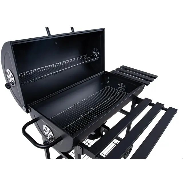 GEKO Barbecue met Thermometer - Vatenmodel - Opvouwbare Planken - Zwart - 71x45 cm Grillrooster