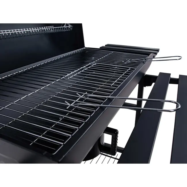 GEKO Barbecue met Thermometer - Vatenmodel - Opvouwbare Planken - Zwart - 71x45 cm Grillrooster