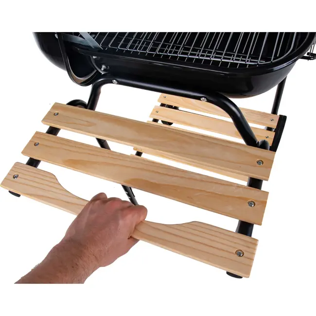 GEKO Verstelbare houtskoolbarbecue - 40x40 cm - Met zijplanken en luchtcirculatiecontrole